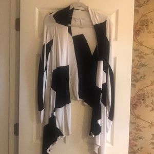 Black and white color block sweater